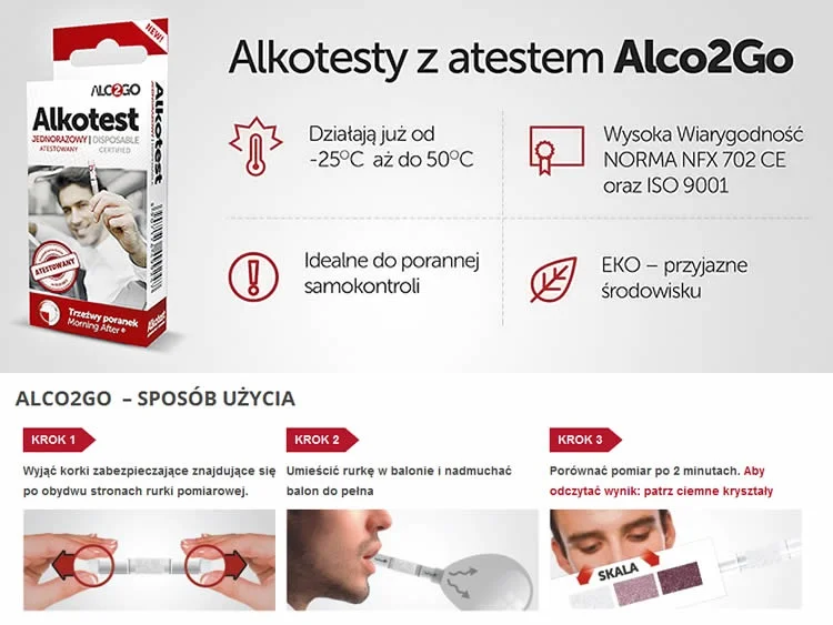 Alkotest jednorazowy ALCO2GO — ujęcie 3