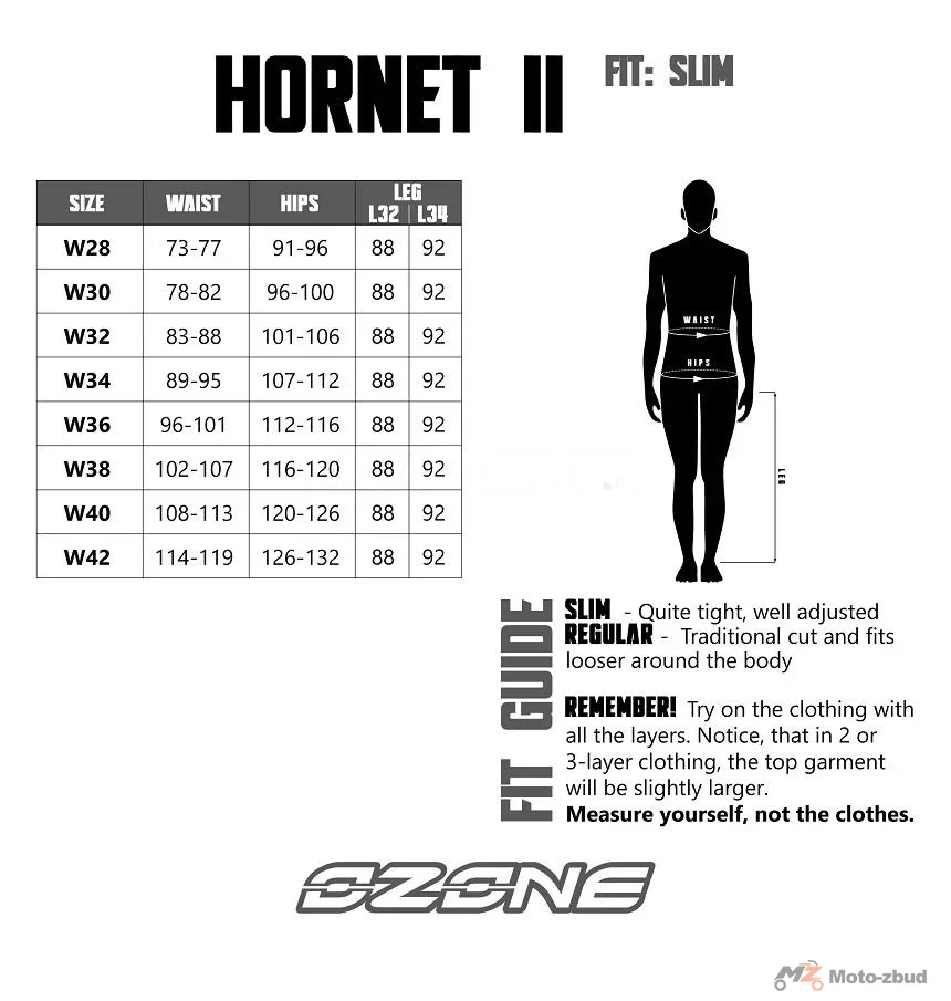 Spodnie motocyklowe Jeans Ozone Hornet II Whashed Blue W38L34 męskie