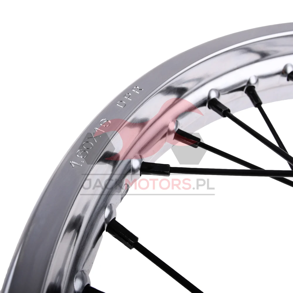 Koło jezdne Simson 1,6 × 16 S50/51 chrom DPR Classic czarne szprychy — ujęcie 2
