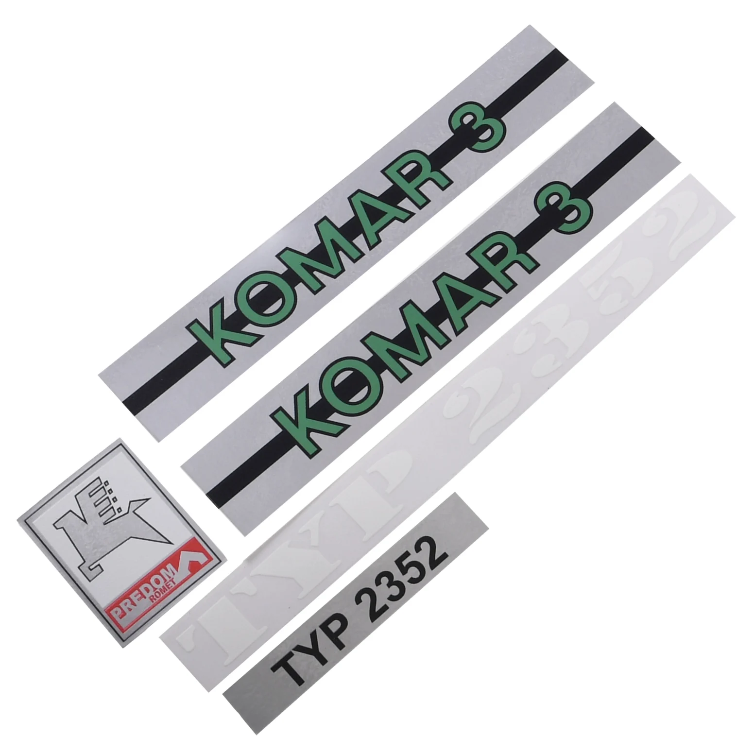 Naklejka Romet Komar 3 2352 zielona / biała kpl. PL — ujęcie 1