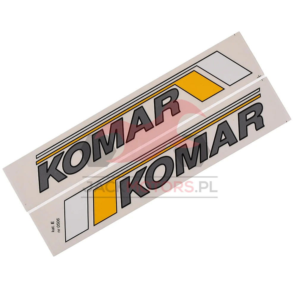 Naklejka zbiornika Romet Komar PL kpl. szary żółty biały — ujęcie 1