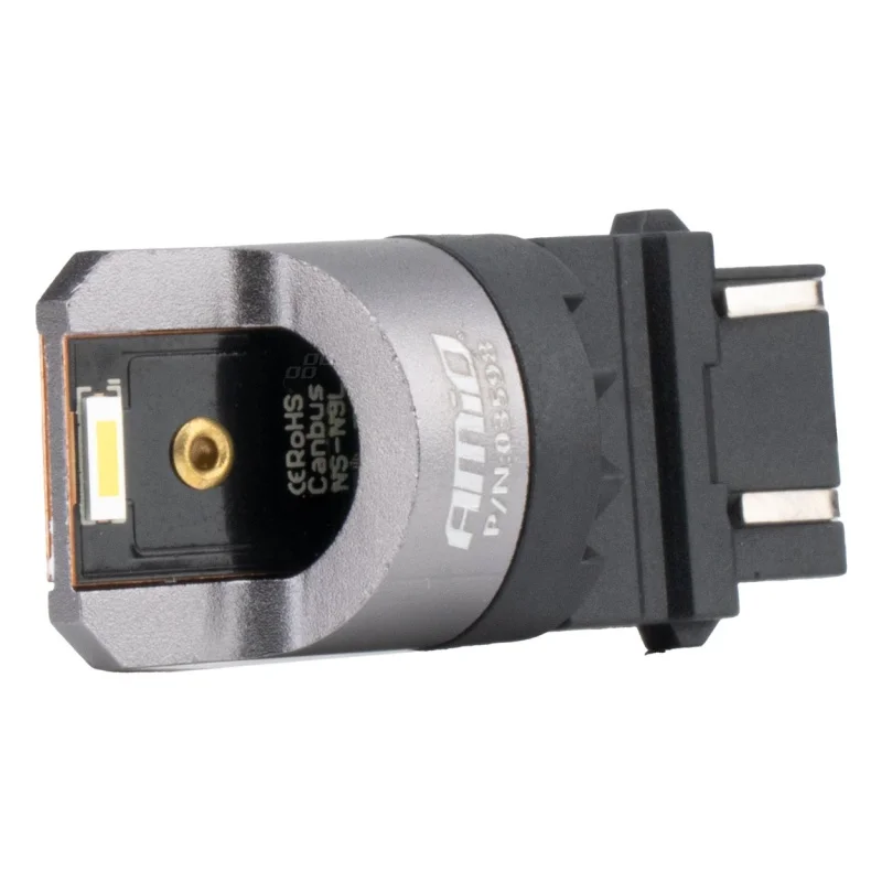 Żarówka P27/7W 12V/24V 2xLED SMD3157 CANBUS biała AMIO (2szt.) — ujęcie 4