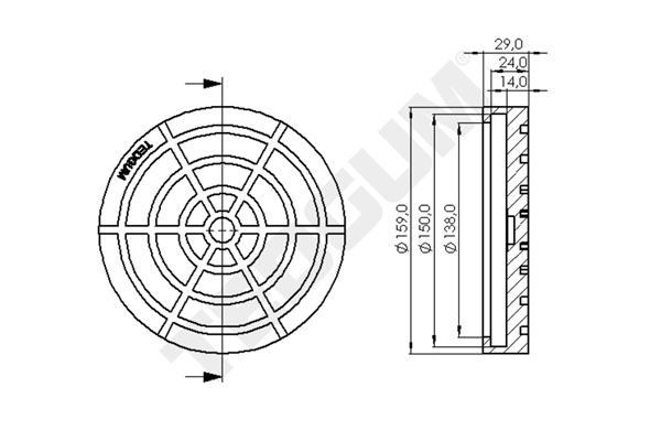 Podkladka podnosnika 160 mm TEDGUM 00847597 — ujęcie 5