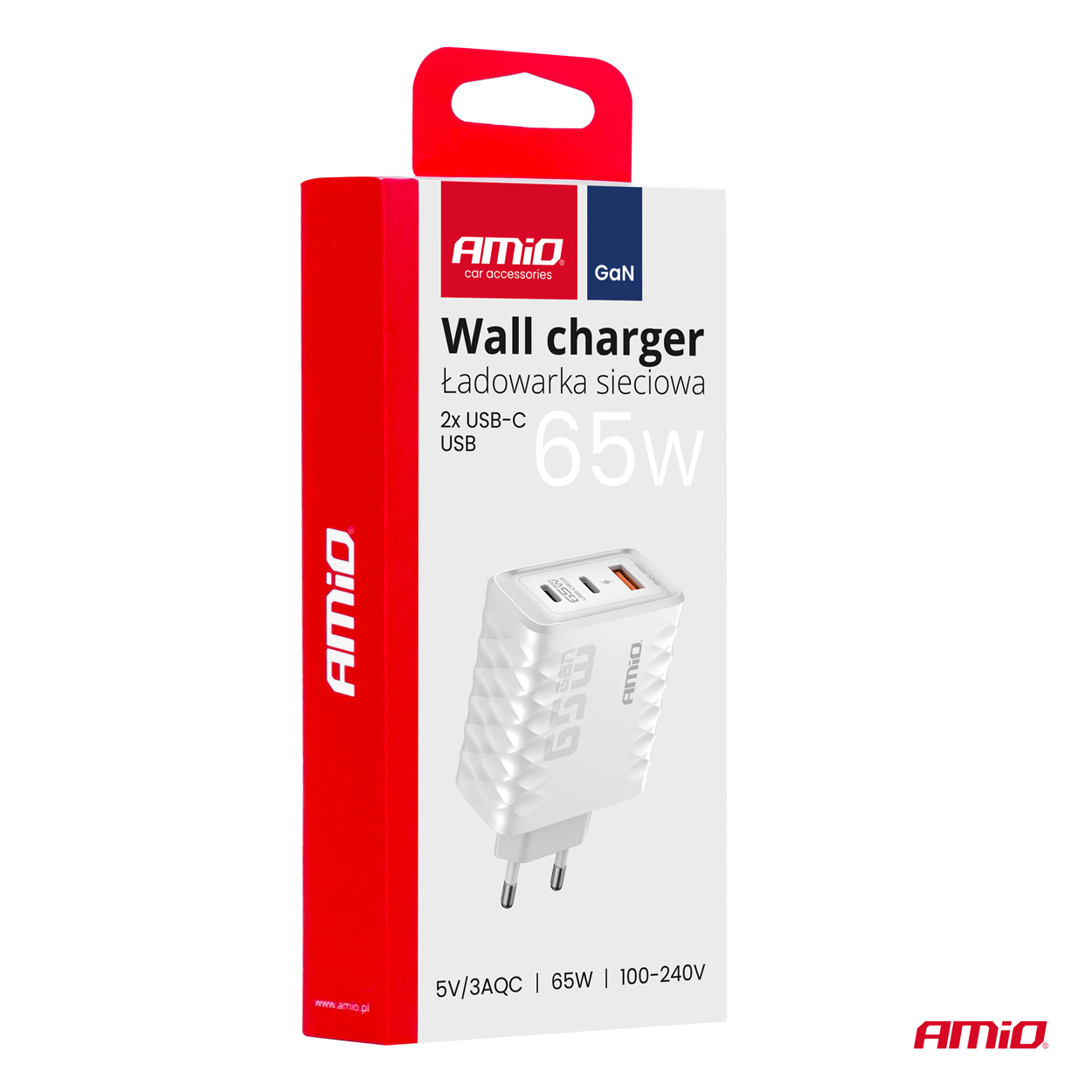 Ładowarka sieciowa Quick Charge 65 W USB-A + 2x USB-C — ujęcie 3