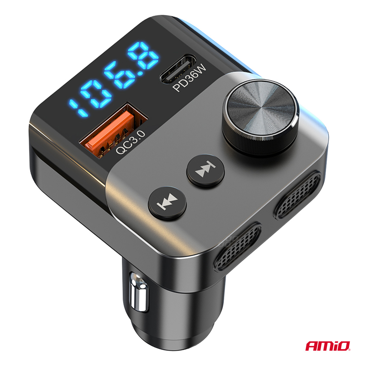 Transmiter samochodowy FM 1×USB-A 1×USB-C 12 V 24 V — ujęcie 6