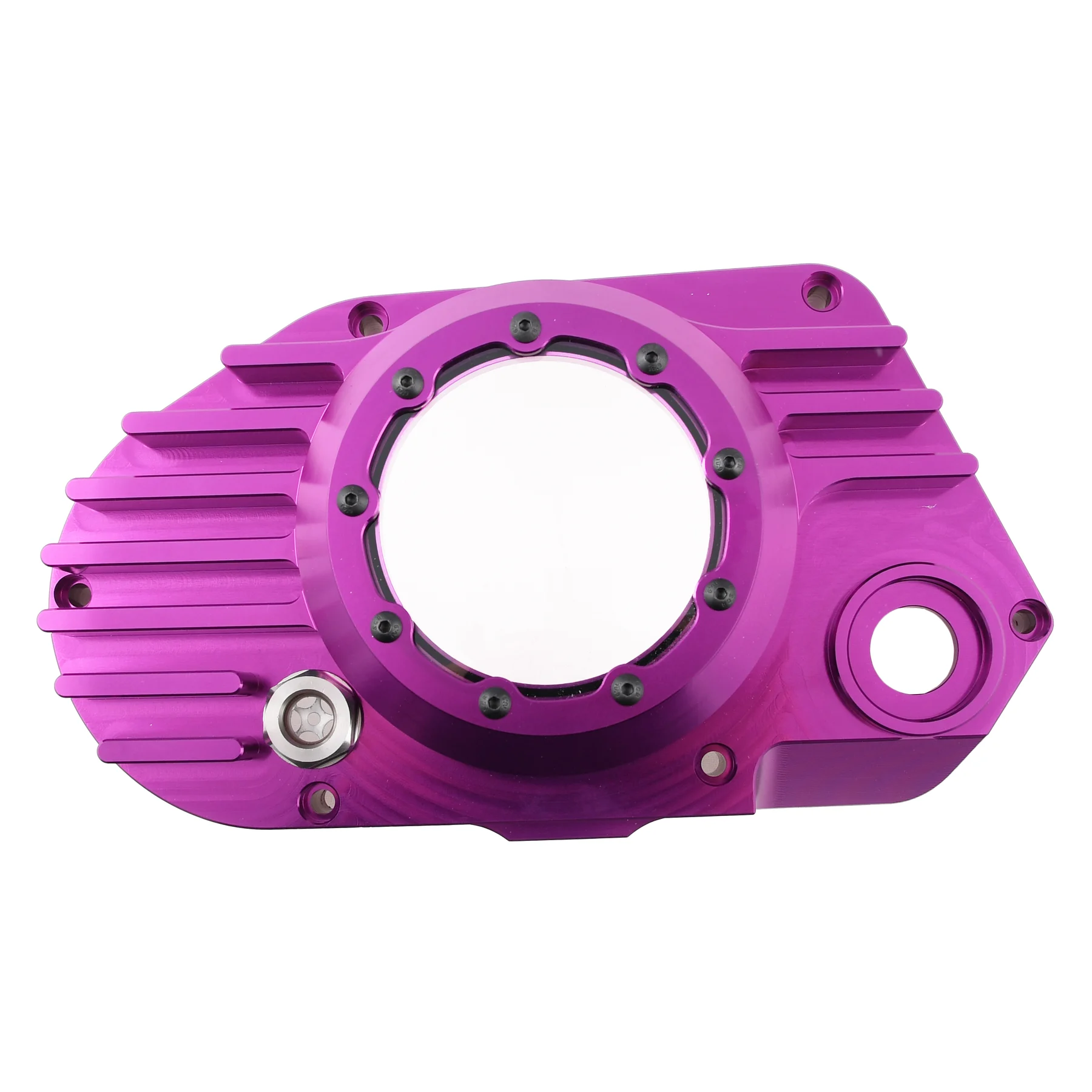 Pokrywa silnika Simson S51 SR50 lewa aluminium CNC clear fioletowa + śruby DPR Performance — ujęcie 10