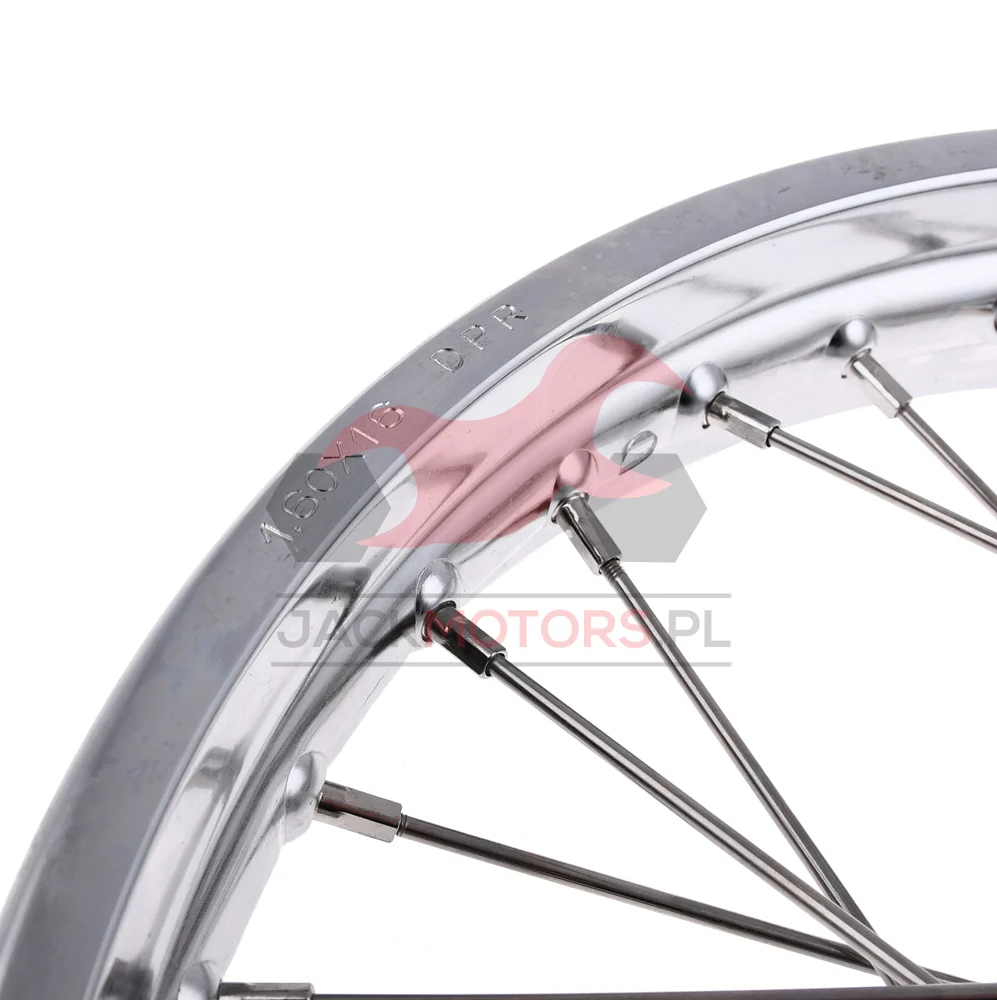 Koło jezdne Simson S51 1,60 × 16 chrom DPR Classic srebrna piasta + szprychy INOX — ujęcie 2