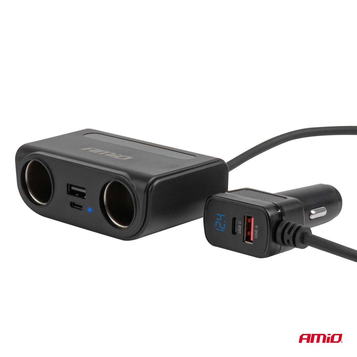 Rozdzielacz gniazda zapalniczki z ładowarką USB-C USB-A QC3.0 PD3.0 120 W — ujęcie 4