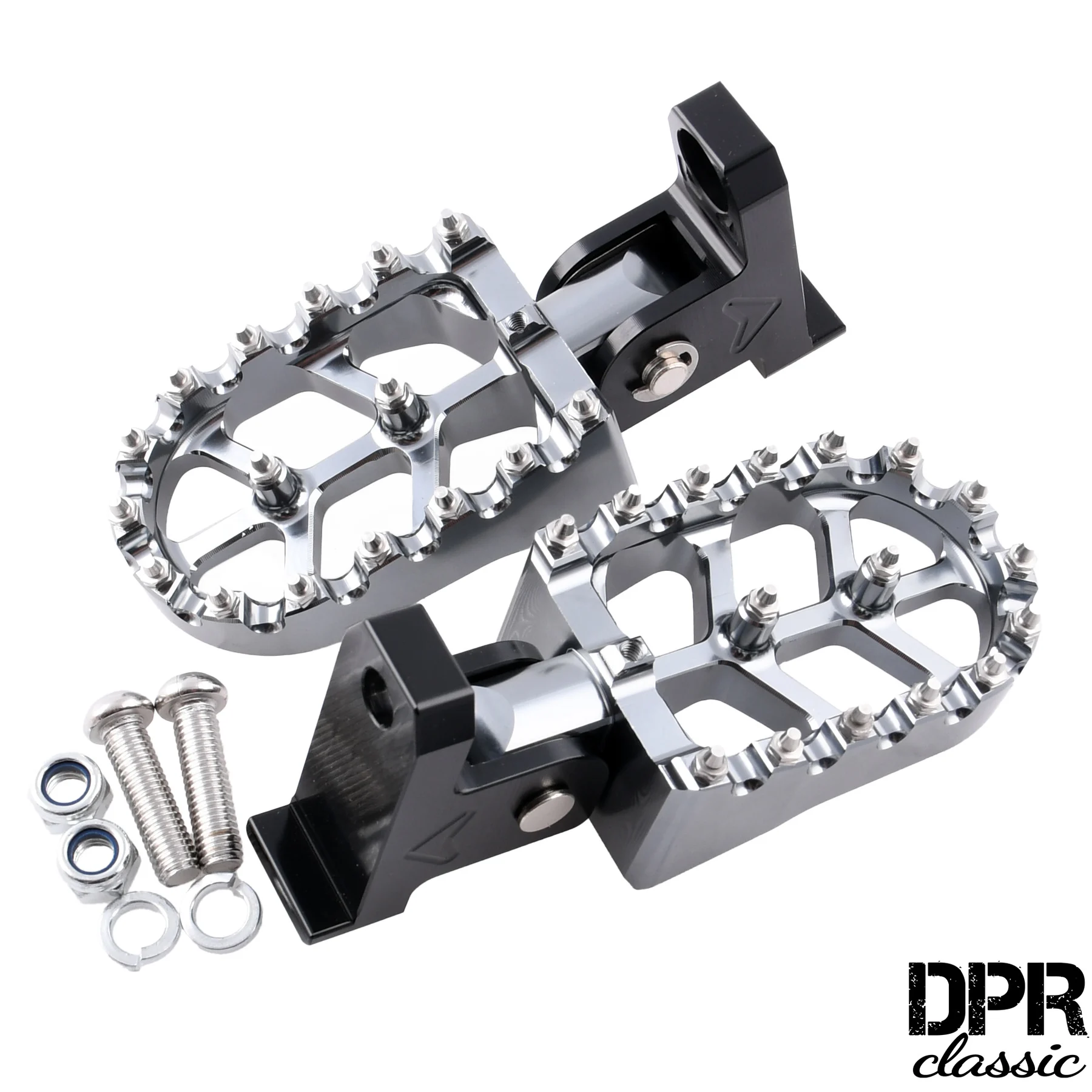 Podnóżki pasażera Simson titanium MX CNC kpl. DPR Classic — ujęcie 1