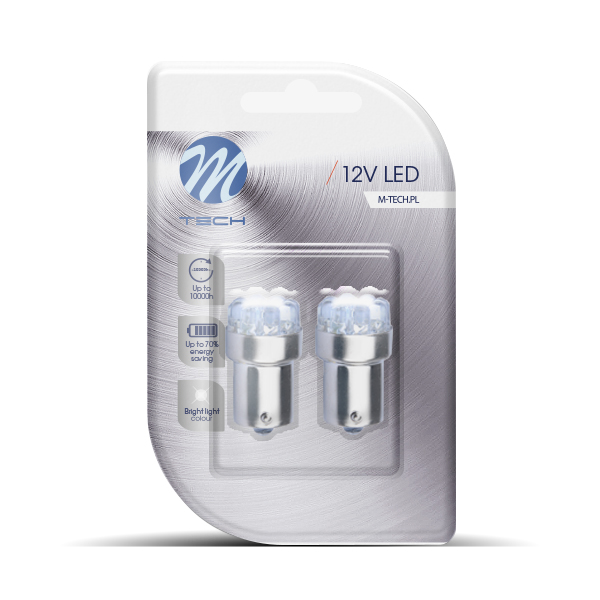 Żarówka LED BA15S 5 mm 9-flux biała, 2 szt. M-Tech LB033W — ujęcie 3