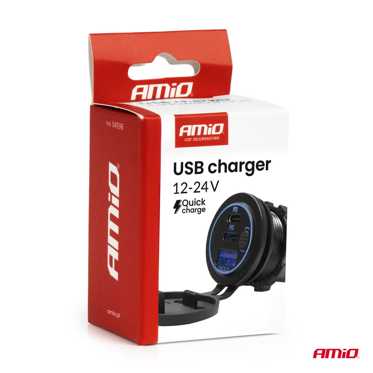 Ładowarka samochodowa z gniazdami USB wodoodporna z włącznikiem USB + 2x USB-C QC3.0 12 V 24 V — ujęcie 5