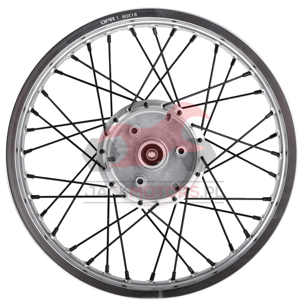Koło jezdne Simson 1,6 × 16 S50/51/70 aluminium DPR Classic czarne szprychy — ujęcie 3