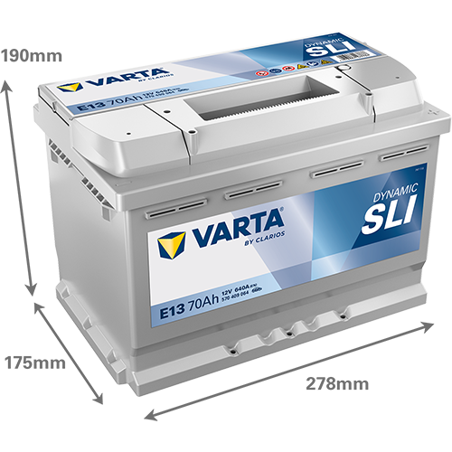 Akumulator 70 Ah 640A 278×175×190/P+ Varta 570409064K262 — ujęcie 2