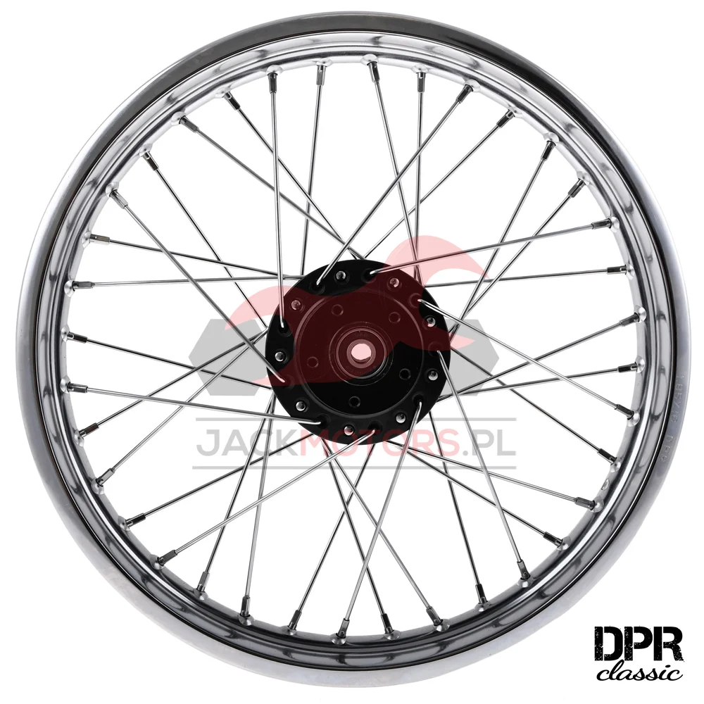 Koło jezdne Simson S51 1,85 × 16 chrom DPR Classic czarna piasta + szprychy chrom — ujęcie 1