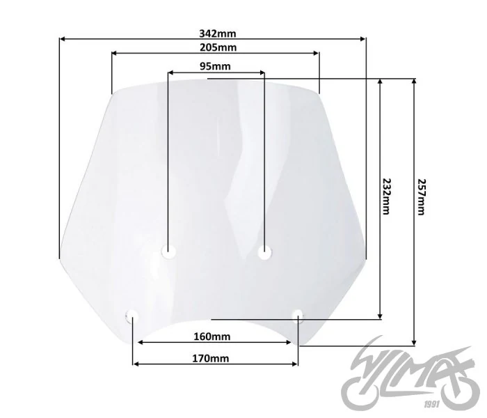 Szyba owiewka do QJMotor srv 25 cm — ujęcie 2