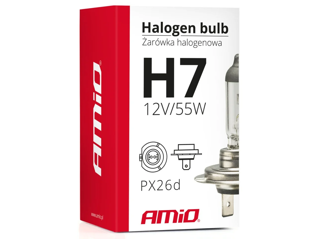 Żarówka H7 12V 55W Amio filtr UV (1szt.) — ujęcie 2