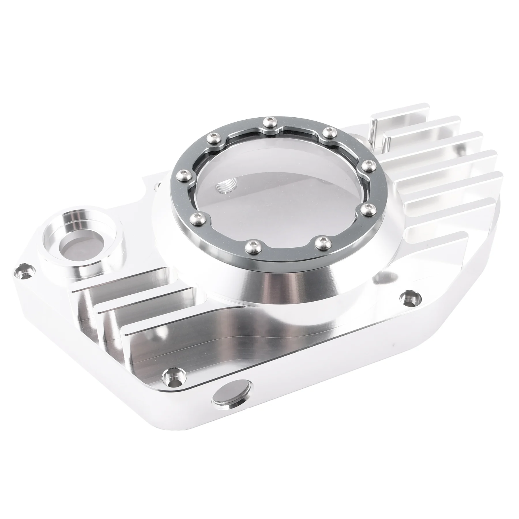 Pokrywa silnika Simson S51 SR50 lewa aluminium CNC clear titanium + śruby DPR Performance — ujęcie 8