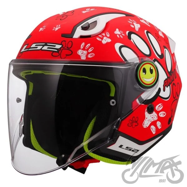 Kask LS2 OF622 funny II paws matt Red — rozmiar M — ujęcie 1