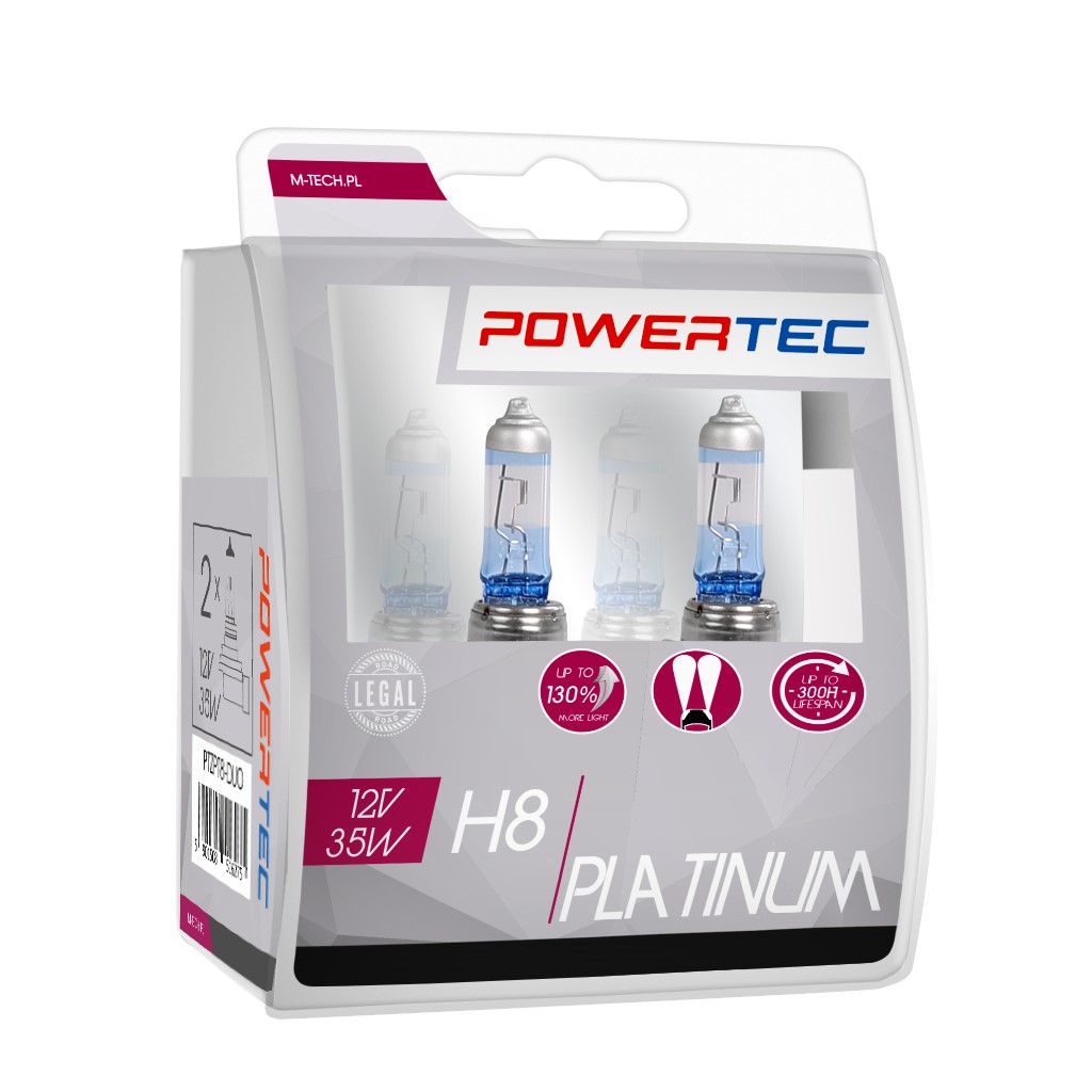 Żarówka halogenowa H8 12 V DUO Power Platinum +130% M-Tech PTZPT8-DUO — ujęcie 3
