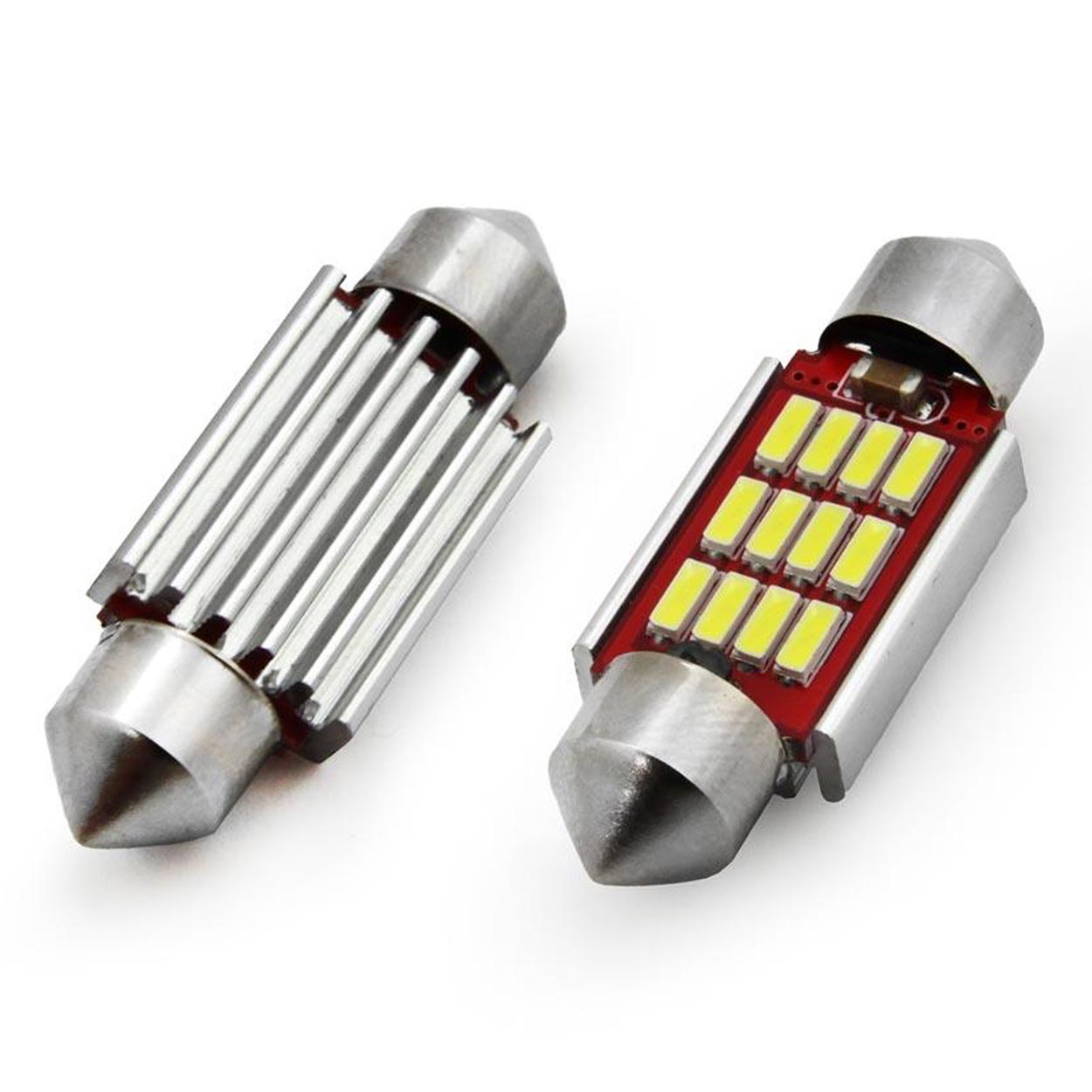 Żarówki LED CANBUS 4014 12SMD Festoon C5W C10W C3W 36 mm White 12 V 24 V — ujęcie 2