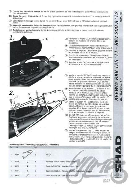 Stelaż kufra centralnego SHAD do Keeway RKV125 / RKV150 / RKV200S / RKV200S Factory — ujęcie 2