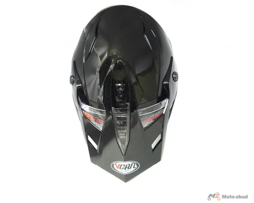 Kask VCAN model V331 Black enduro z szybą i blendą czarny M — ujęcie 4