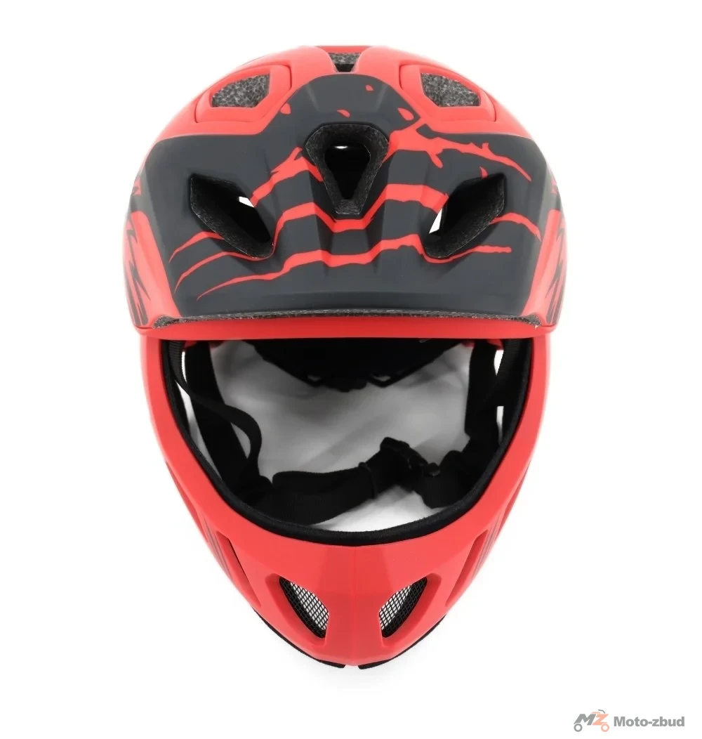 Kask rowerowy BTM-F1-S pełna szczęka smok czerwony 52-56 cm — ujęcie 4