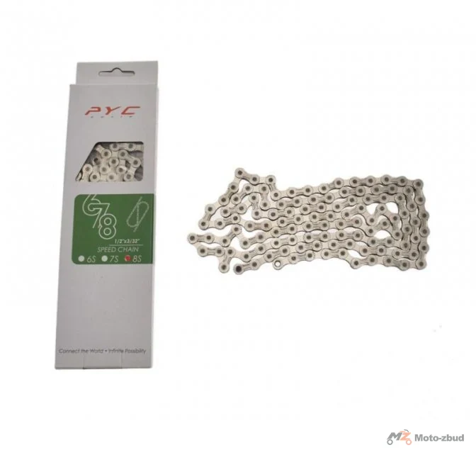 Łańcuch rowerowy 8 rz. PYC P8001 1/2" x 3/32" 116L