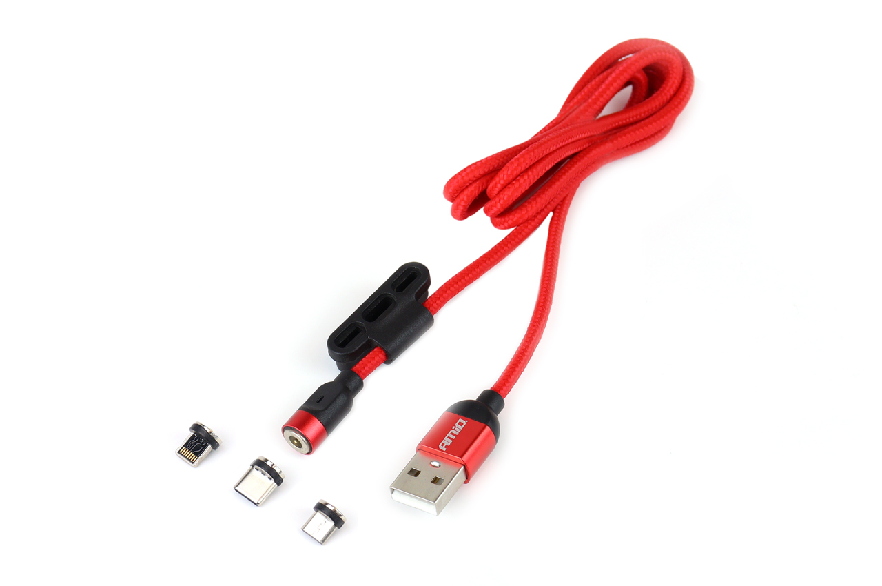 Kabel USB magnetyczny 3w1 na Lightning USB-C micro USB 1 m UC-8 — ujęcie 3