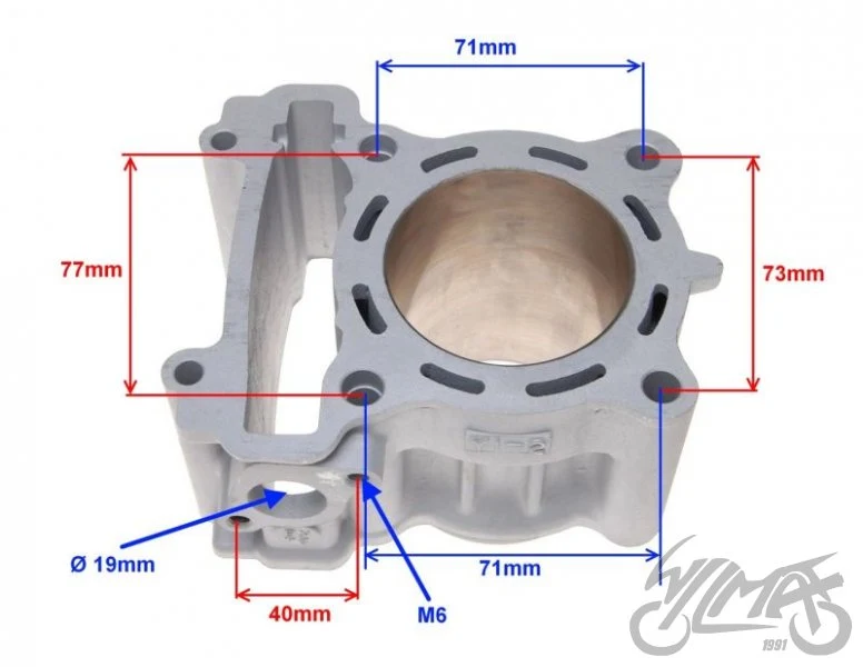 Cylinder do Yamahy YZF 125R 62,00 mm ceramiczny WM — ujęcie 4