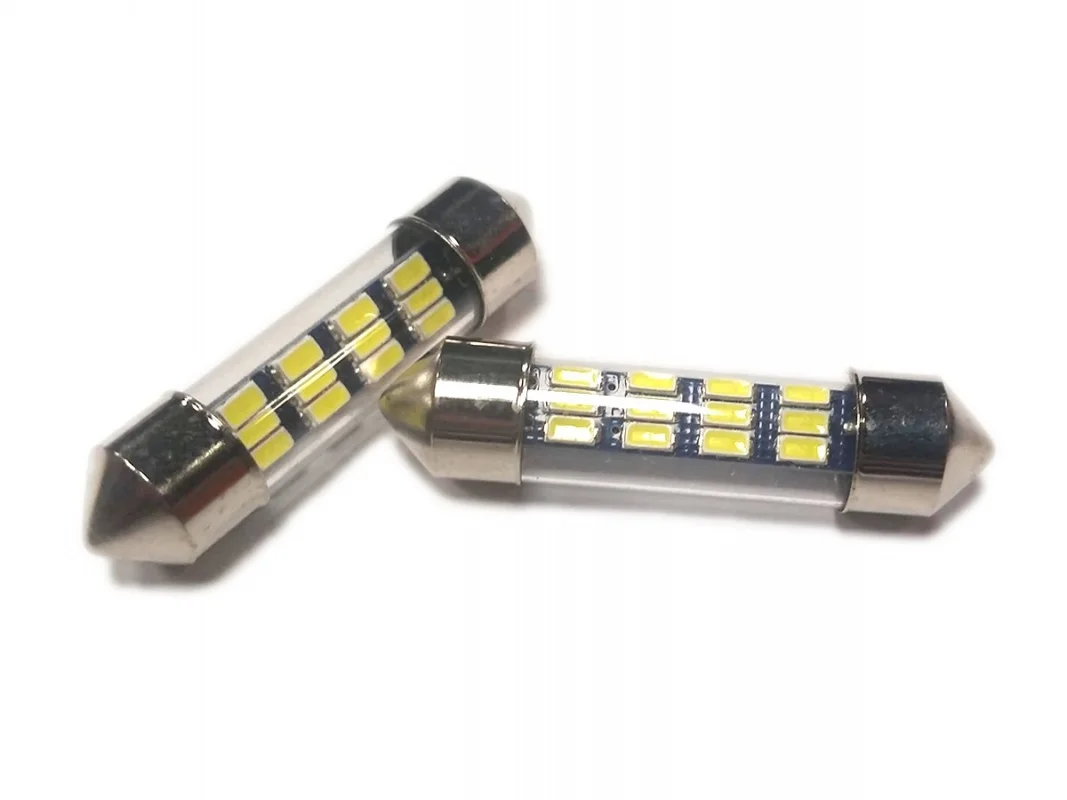 Żarówka rurkowa SV8.5 12V 36mm 12xSMD3014 LED biała (2szt.) — ujęcie 4