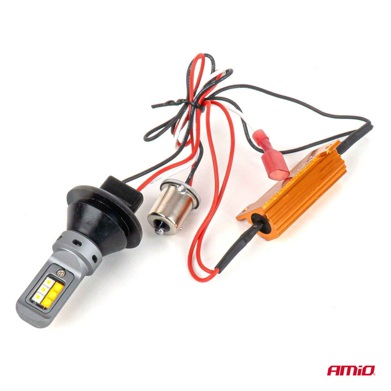 Żarówki LED CANBUS BA15S P21W R10W R5W 600LM 144SMD białe 12 V 24 V AMIO-04473 — ujęcie 2