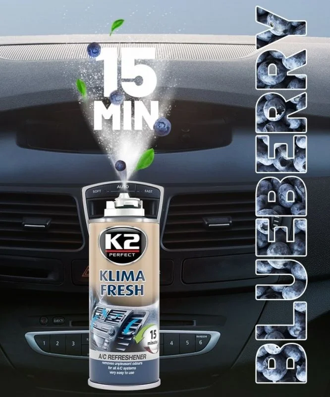 K2 KLIMA FRESH Środek do odświeżania klimatyzacji BLUEBERRY 150ml — ujęcie 5