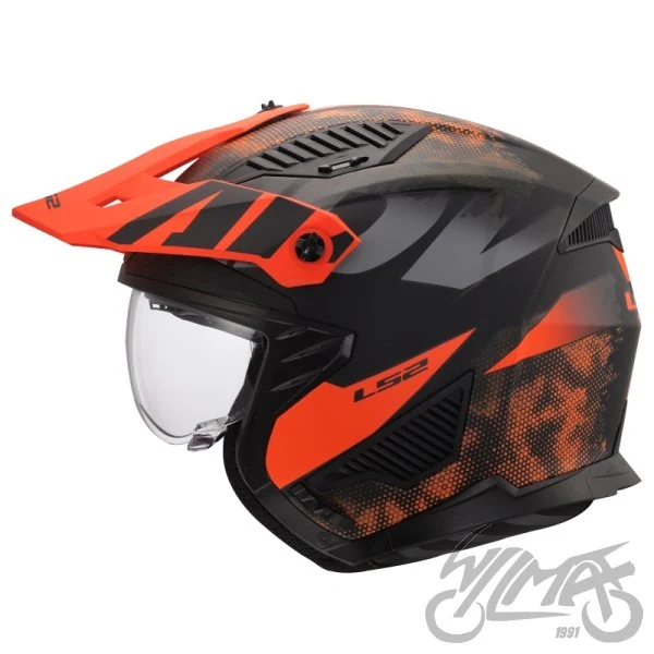 Kask LS2 OF606 Drifter gas Grey Orange — rozmiar M — ujęcie 3