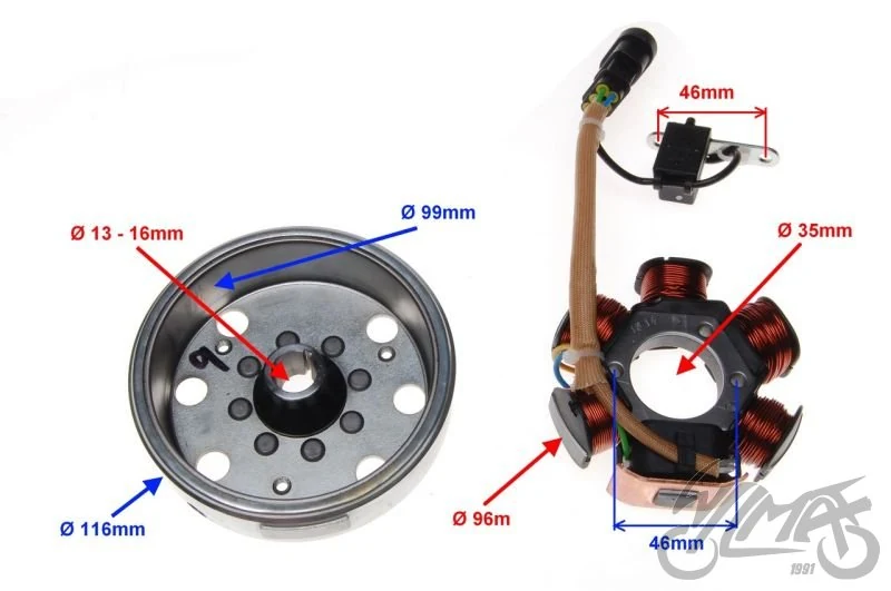 Stator 6 cewek do Piaggio Zip 50 / Typhoon 50 — ujęcie 2
