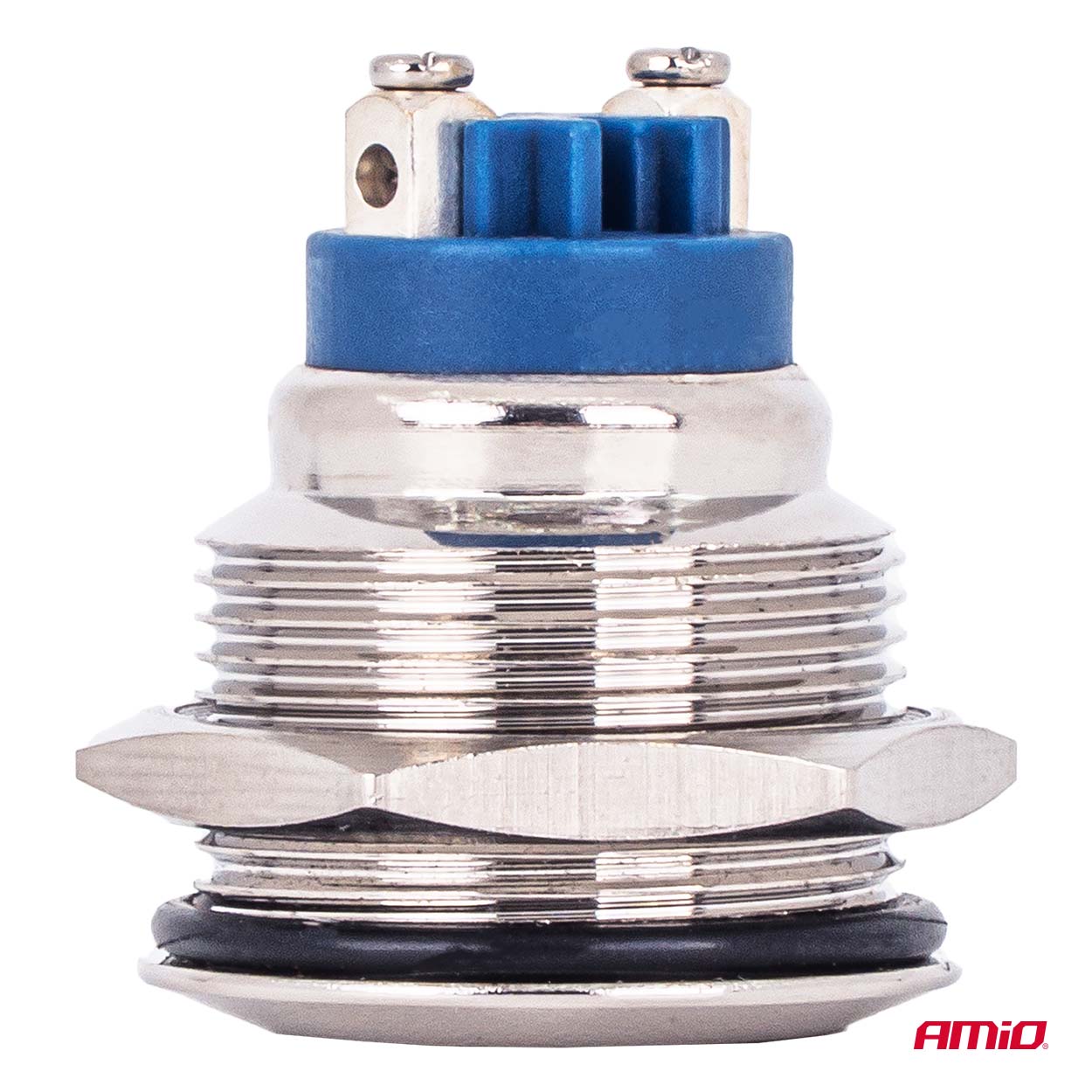 Włącznik płaski okrągły stalowy ON/OFF 19 mm 5A 12/230V — ujęcie 2