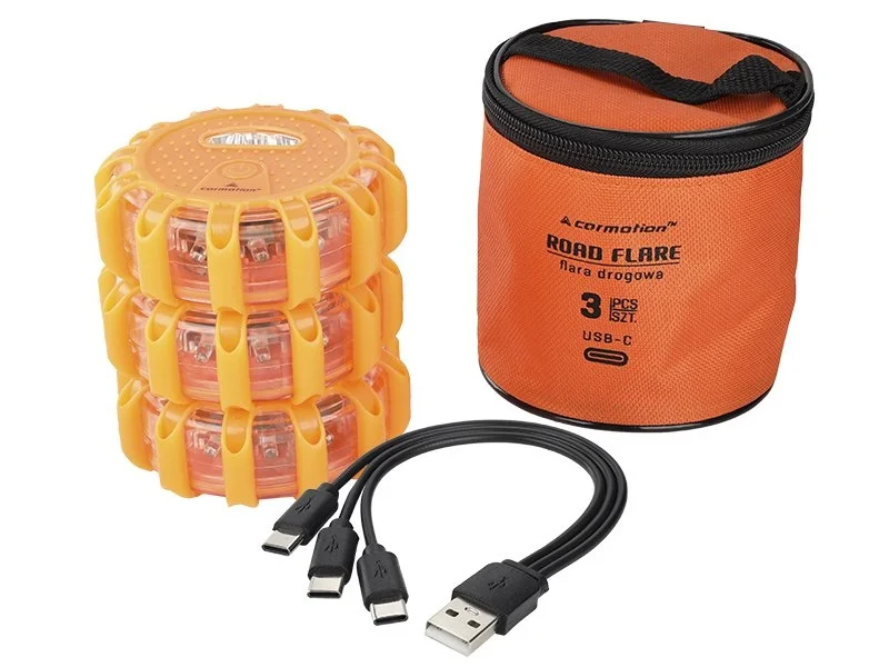 Lampy - flary ostrzegawcze 12 LED + 3 LED 3 szt. akumulatorowe + kabel USB-C — ujęcie 6