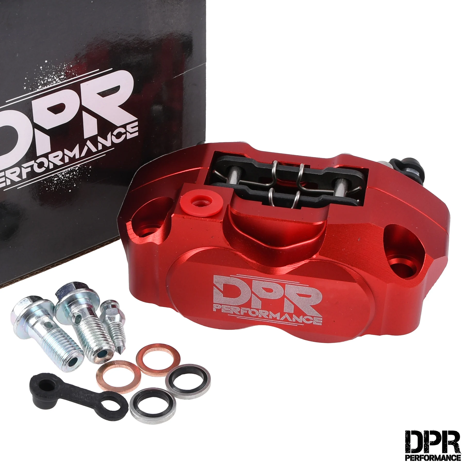 Zacisk hamulcowy Simson CNC czerwony DPR Performance kpl. — ujęcie 2