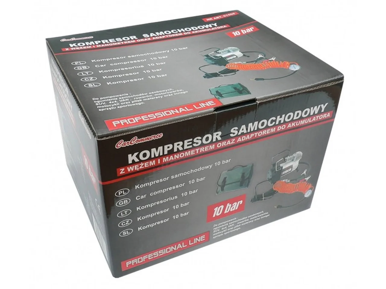 Kompresor metalowy DC 12V 10 BAR z wężem i torbą — ujęcie 2