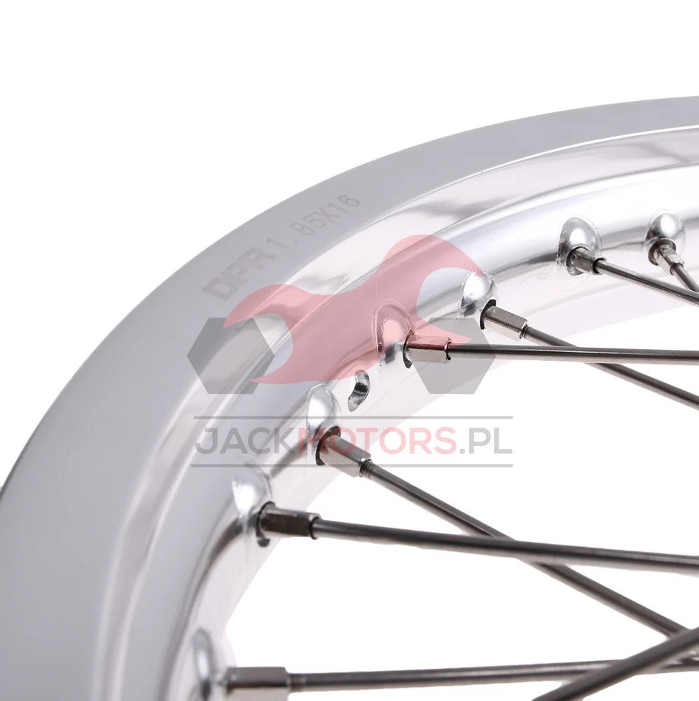 Koło jezdne Simson S51 1,85 × 16 aluminium DPR Classic czarna piasta + szprychy INOX — ujęcie 5