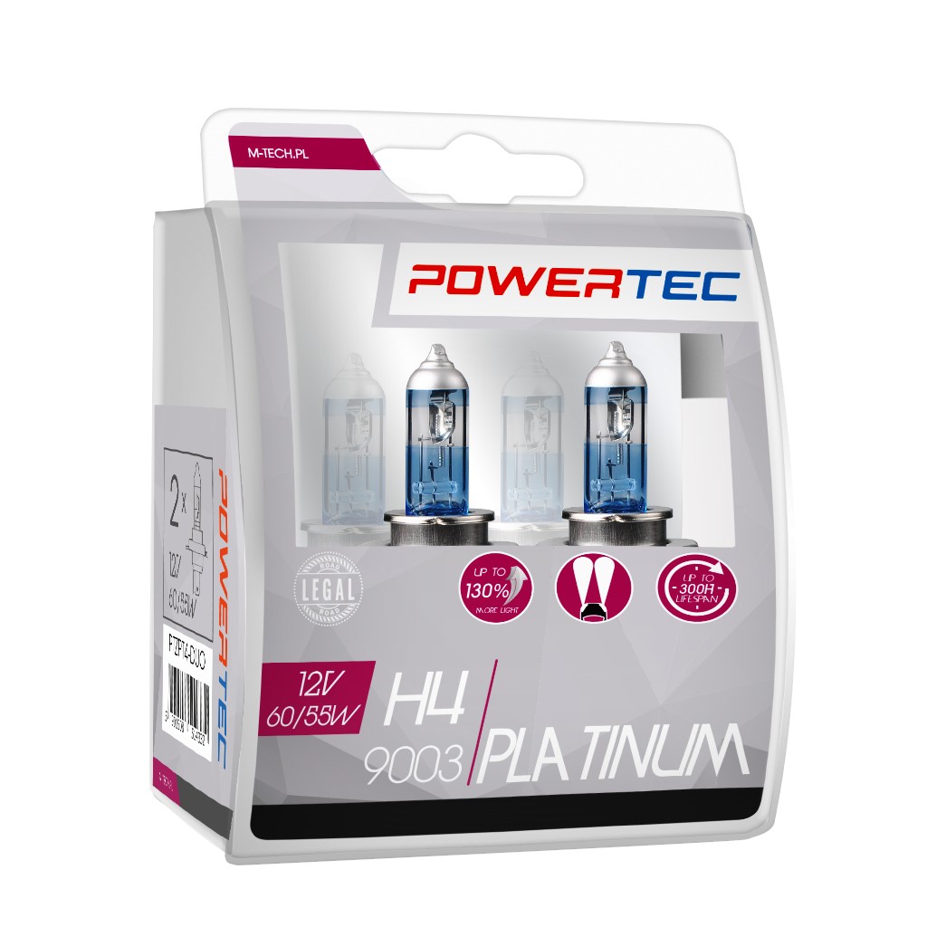 Żarówka halogenowa H4 12 V DUO Power Platinum +130% M-Tech PTZPT4-DUO — ujęcie 4