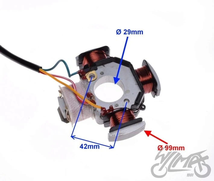 Stator 4 cewek do Peugeot Fox 50 — ujęcie 2