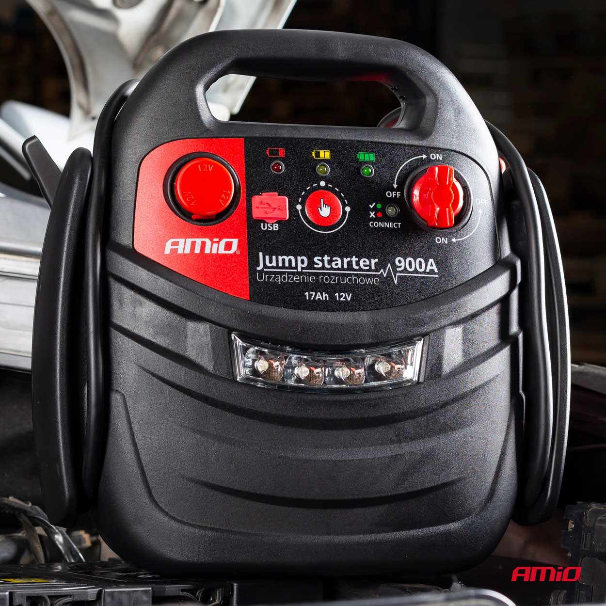 Urządzenie rozruchowe jump starter booster 4w1 12 V AMIO-02523 — ujęcie 8