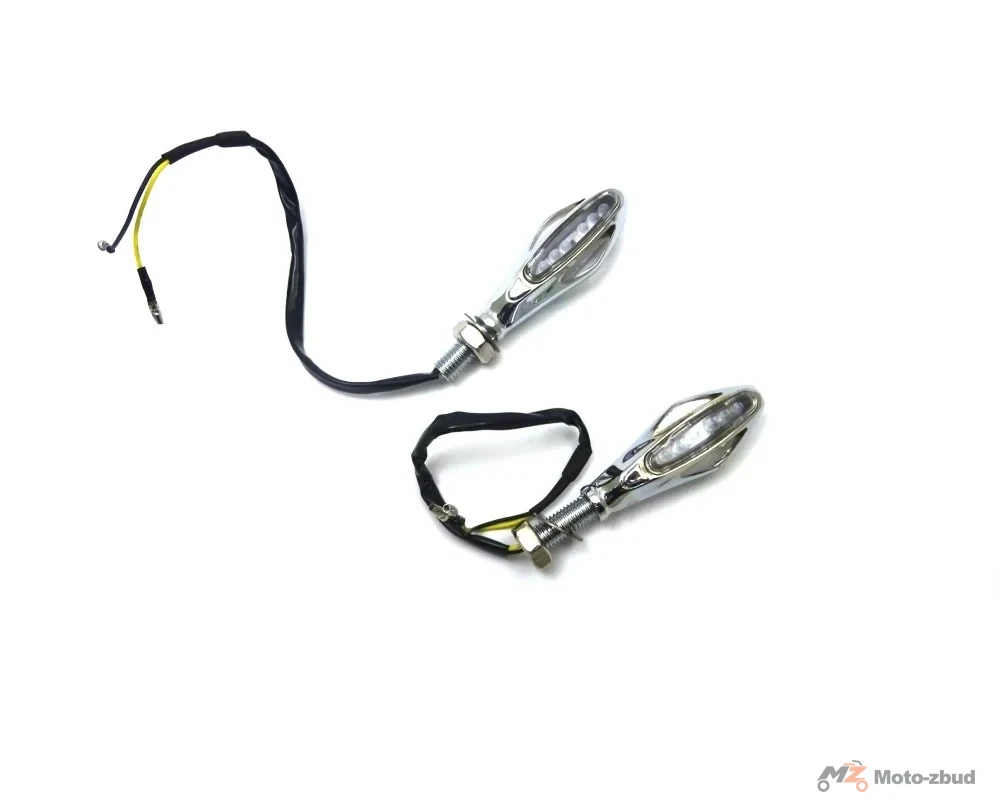 Kierunkowskazy (CH-3009-1) LED chrom (metalowe / podłużne / krótkie ramie) — ujęcie 2