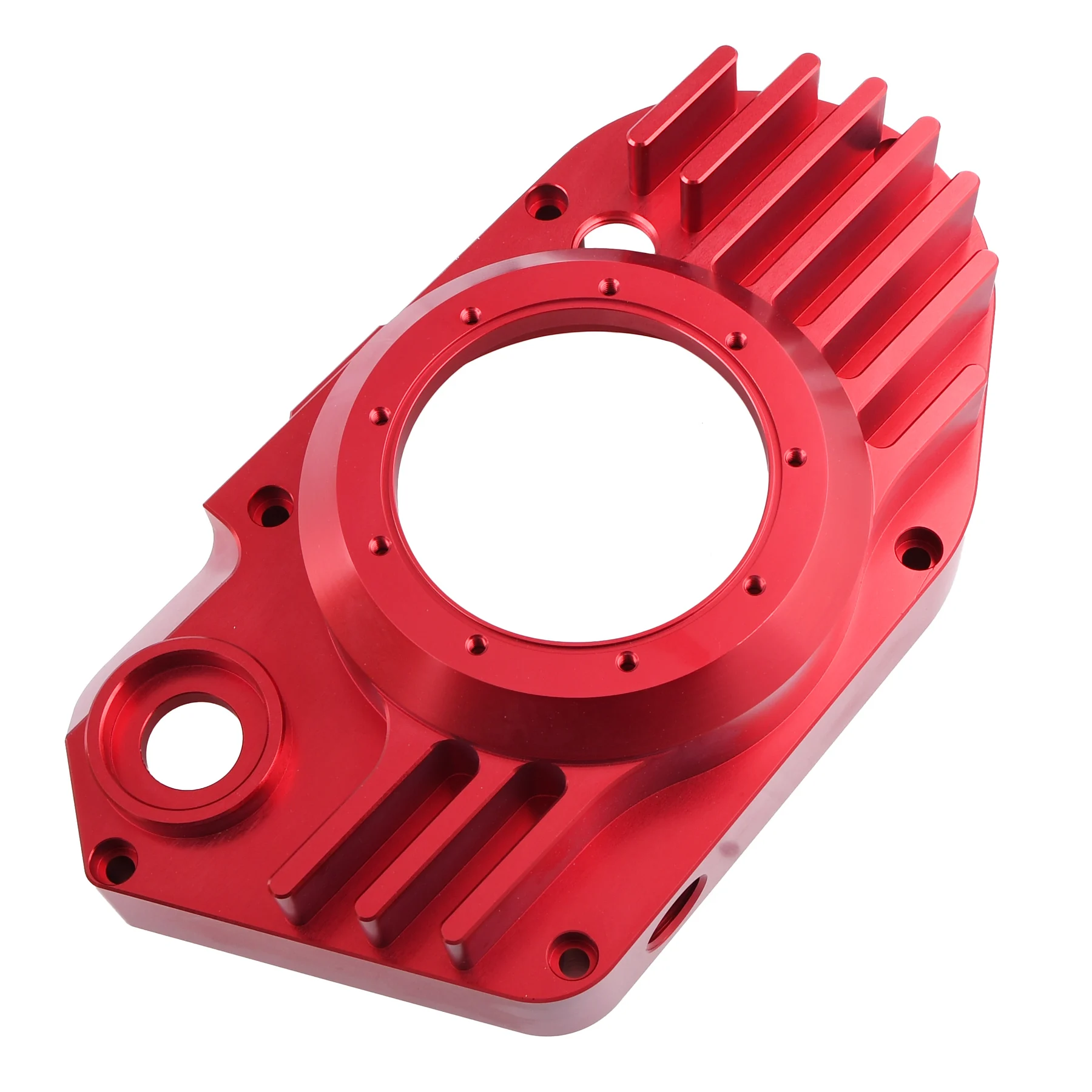 Pokrywa silnika Simson S51 SR50 lewa aluminium CNC clear czerwona + śruby DPR Performance — ujęcie 3