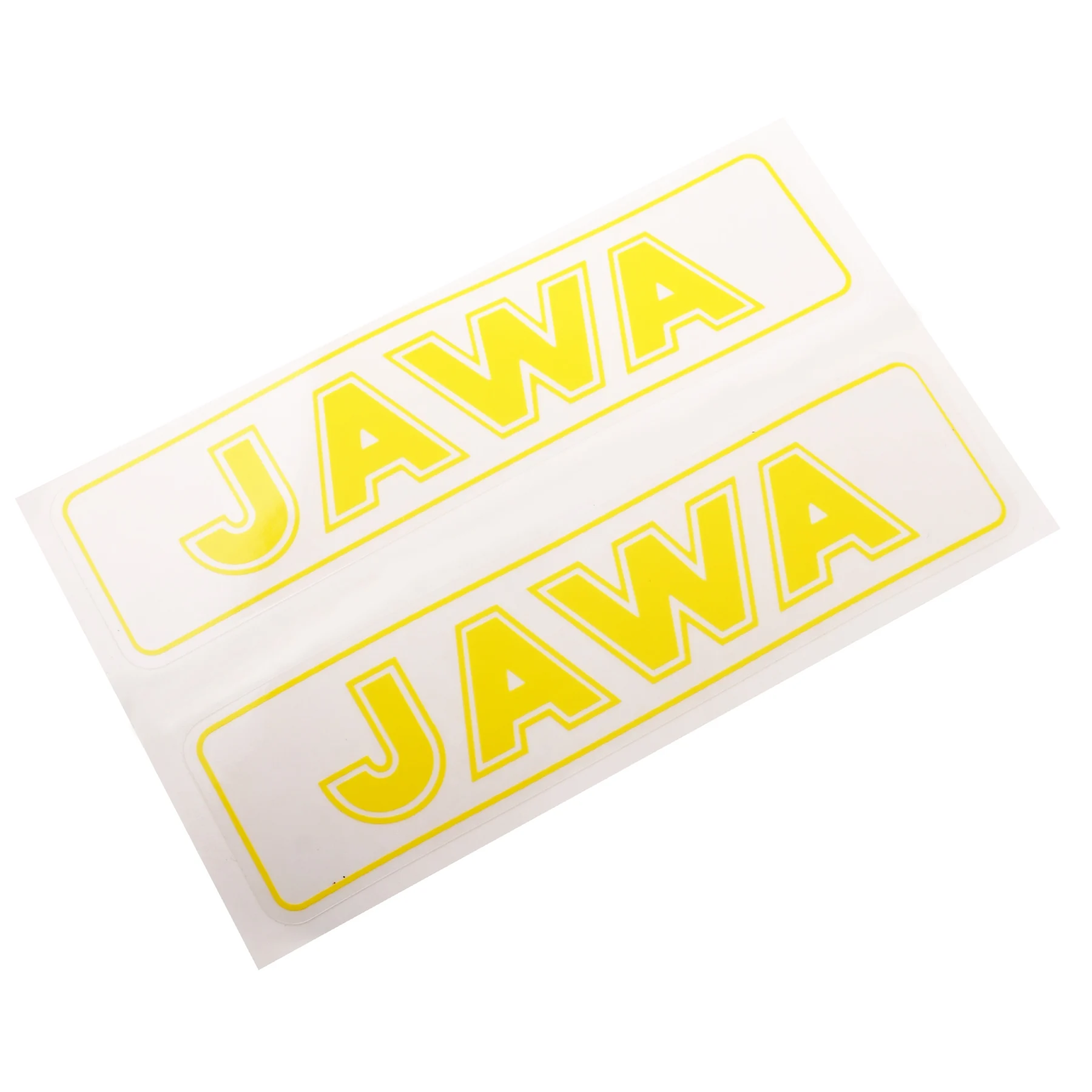 Naklejki JAWA 140 × 35 mm, żółte, komplet 2 szt.