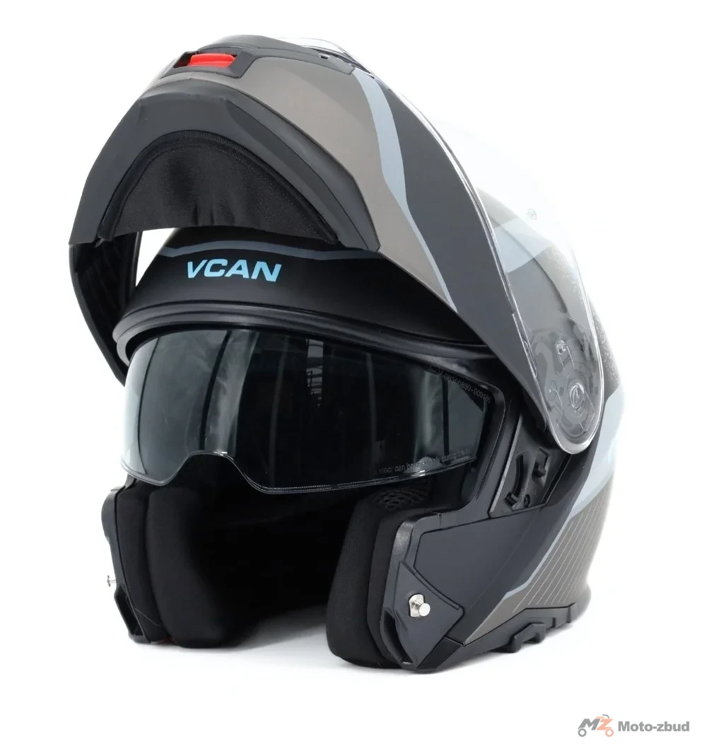 Kask VCAN model H272 sports grey Black z podnoszoną szczęką i blendą czarno-grafitowo-szary mat M — ujęcie 7