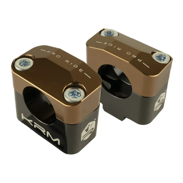 Adapter kierownicy wieżyczki 22 mm / 28,6 mm KRM Pro Ride aluminium CNC czarno brązowe uniwersalne — ujęcie 1