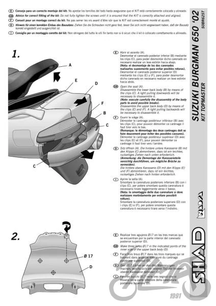 Stelaż kufra centralnego SHAD do Suzuki Burgman 650 / Burgman 650 Executive — ujęcie 2