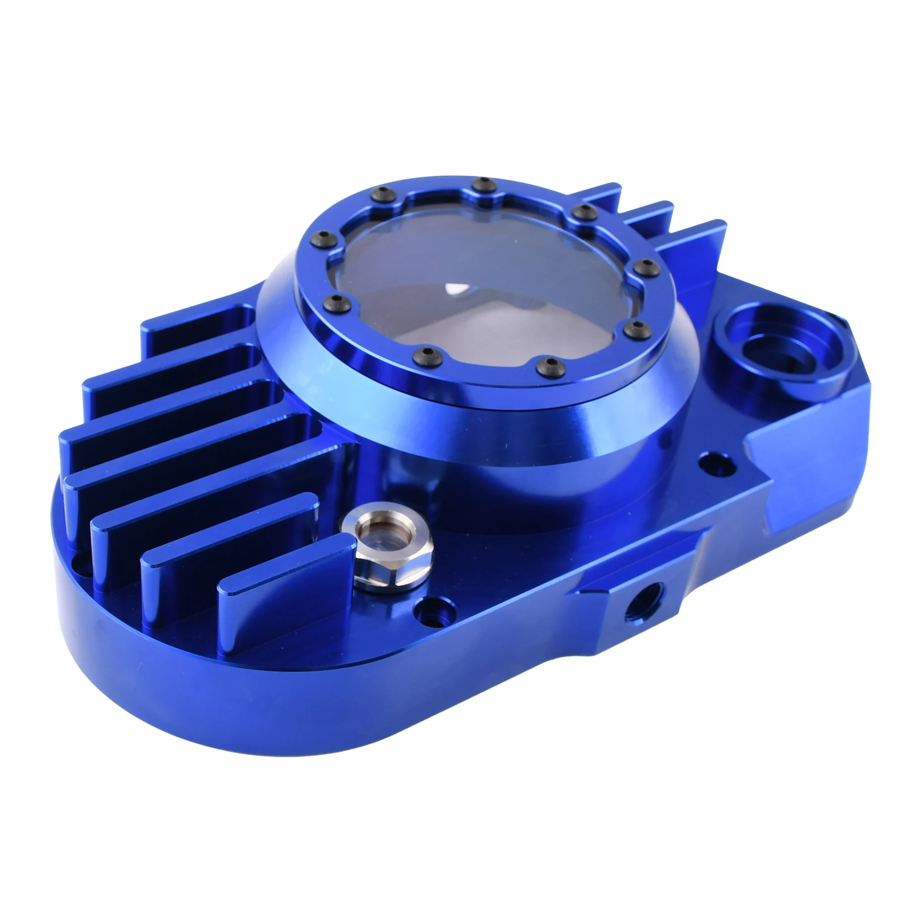 Pokrywa silnika Simson S51 SR50 lewa aluminium CNC clear niebieska + śruby DPR Performance — ujęcie 11
